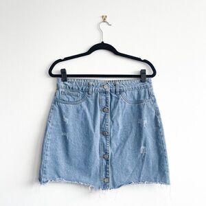 Pink Thread // denim skirt // size medium